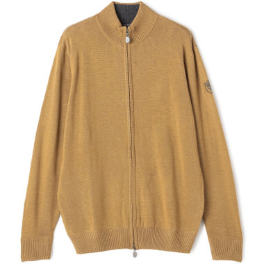【stanley blacker】ハイネックジップアップカーディガン/マスタード