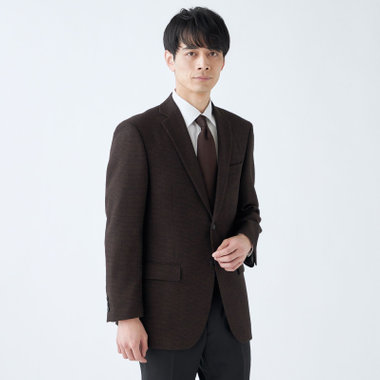 【Donato Vinci Italy】【秋冬】ウール2釦シングルジャケット/ブラウン&ブラック×ハウンドトゥース/本水牛釦/Premium Quality JAPAN BISHU