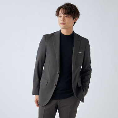  【ULTRA MOVE CROSS】【JOHN PEARSE comfort】【年間】2釦シングルジャケット/グレー×カルゼ