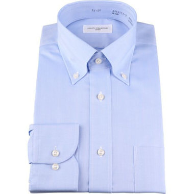 【WEB限定/OUTLET/汚れ・キズ等有】【JOHN PEARSE White】【形態安定】ボタンダウンドレスシャツ/ブルー×ドビーストライプ