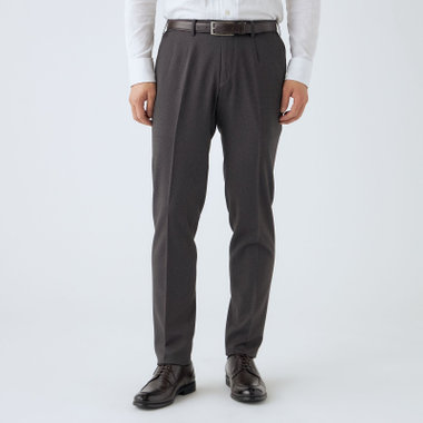 【JOHN PEARSE comfort】【秋冬】機能性ポリエステル ショートタックパンツ/グレー/ウエストシャーリング仕様/ULTRA MOVE/RIRANCHA/※裾上げ必要