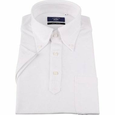 【WEB限定/OUTLET/汚れ・キズ等有】【半袖】【JOHN PEARSE comfort navy】【ノーアイロン】ボタンダウンBIZポロシャツ プルオーバータイプ/ホワイト/ULTRA MOVE/ニット素材