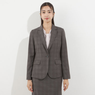 【Diana】【秋冬】ジャケット/グレー×チェック/ウォッシャブル＆ストレッチ