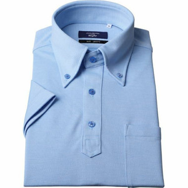 【WEB限定/OUTLET/汚れ・キズ等有】【半袖】【JOHN PEARSE comfort navy】【ノーアイロン】ボタンダウンBIZポロシャツ プルオーバータイプ/ブルー/ULTRA MOVE/ニット素材