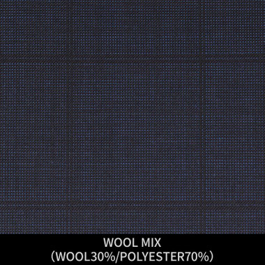 【パターンオーダー】【JOHN PEARSE comfort 3釦段返り】【秋冬】スーツ/WOOL MIX/ネイビー×チェック(WOOL30%/POLYESTER70%)