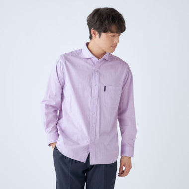 【stanley blacker new york】【長袖】カッタウェイシャツ/パープル