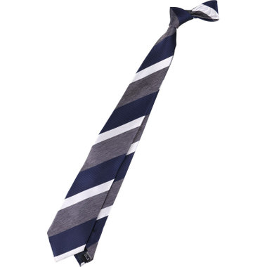 【WEB限定/OUTLET/汚れ・キズ等有】【JOHN PEARSE Black】シルクブレンドストライプネクタイ 7.5cm幅/ネイビー×グレー×ホワイト
