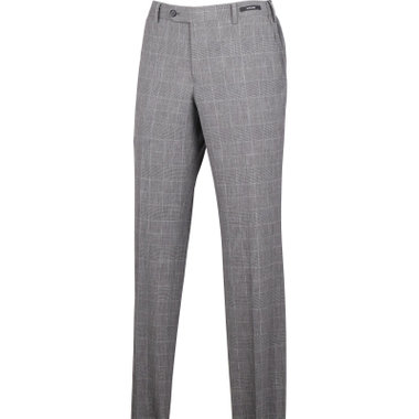 【JOHN PEARSE Black SELECT LINE】【春夏】0タックパンツスラックス/グレー×チェック/ウエストシャーリング仕様/ULTRA MOVE