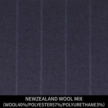 【パターンオーダー】【JOHN PEARSE comfort 3釦段返り】【秋冬】スーツ/NEWZEALAND WOOL MIX/ネイビー×ストライプ(WOOL40%/POLYESTER57%/POLYURETHANE3%)