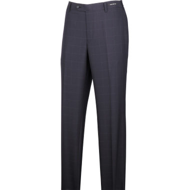 【JOHN PEARSE Black SELECT LINE】【春夏】0タックパンツスラックス/ネイビー×チェック/ウォッシャブル/ウエストシャーリング/ULTRA LIGHT SPEC