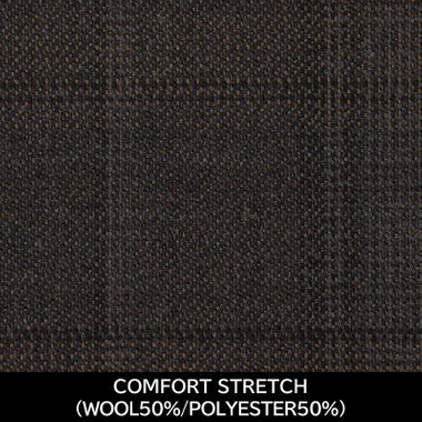【パターンオーダー】【JOHN PEARSE comfort 3釦段返り】【秋冬】スーツ/COMFORT STRETCH/ブラウン×チェック(WOOL50% POLYESTER50%)