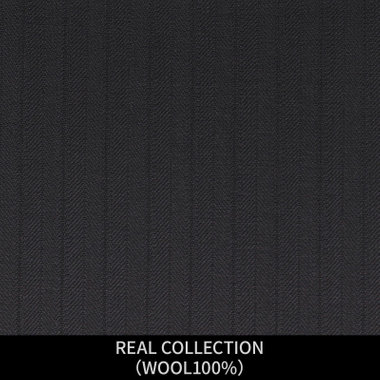 【パターンオーダー】【JOHN PEARSE comfort 3釦段返り】【秋冬】スーツ/REAL COLLECTION/ブラック×シャドーストライプ(WOOL100%)