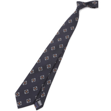 【JOHN PEARSE White】シルクブレンド小紋柄ネクタイ8.0cm幅/ネイビー