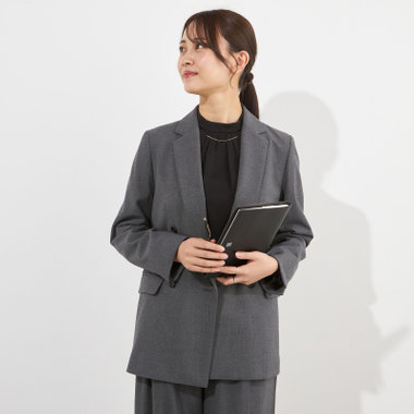 【NATURAL BEAUTY】【年間】4釦1掛けダブルジャケット/グレー