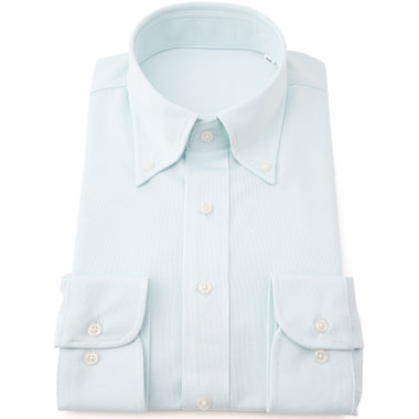 【軽涼】【JOHN PEARSE comfort navy】ボタンダウンカラーワイシャツ/グリーン×ドビー/ULTRA LIGHT SPEC/ULTRA MOVE「ニット素材」「ノーアイロン」「ストレッチ」「高通気性」