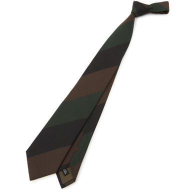 【名品】【Donato Vinci Italy】シルクストライプネクタイ 8.5cm;幅/ブラック×グリーン×ブラウン/MADE IN JAPAN