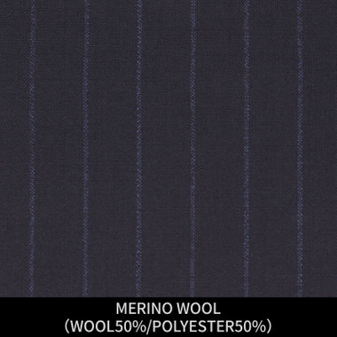【パターンオーダー】【JOHN PEARSE comfort 6釦2掛ダブル】【春夏】スーツ/MERINO WOOL/ネイビー×ストライプ(WOOL50%/POLYESTER50%)