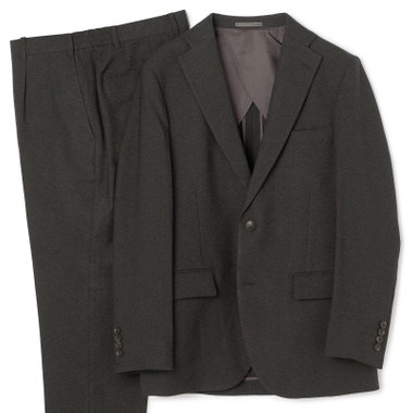 【JOHN PEARSE comfort Navy】【TAKE OUT SUITS】【秋冬】2釦シングルジャケット 0タックパンツ /チャコールグレー /ビジカジスーツ /ウエストシャーリング ※裾上げ済仕様