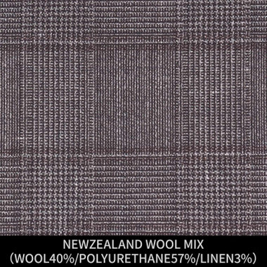 【パターンオーダー】【JOHN PEARSE comfort 6釦2掛ダブル】【春夏】スーツ/NEWZEALAND WOOL MIX/ブラウン×チェック(WOOL40%/ POLYURETHANE57%/LINEN3%)