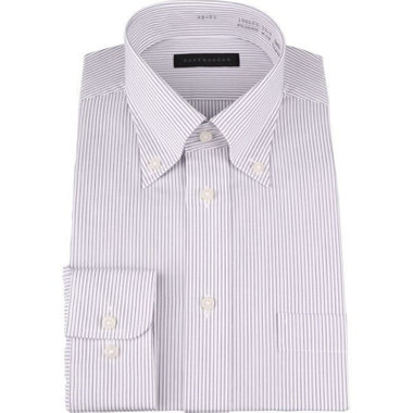 【WEB限定/OUTLET/汚れ・キズ等有】【DUKEMORGAN】【形態安定】ボタンダウンワイシャツ/グレーストライプ