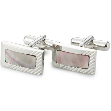 【Donato Vinci Italy】スクエアカフス/シルバー×シェル