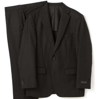 【JOHN PEARSE comfort】【秋冬】2釦シングルスーツ ショートタック/グレー×ストライプ/REAL BLACK/NEW ZEALAND WOOLSHOWER CLEAN/SustainaBee Wool/※裾上げ必要