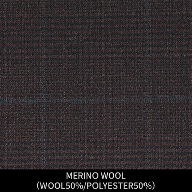【パターンオーダー】【JOHN PEARSE comfort 6釦2掛ダブル】【秋冬】スーツ/MERINO WOOL/ブラウン×チェック(WOOL50%/POLYESTER50%)