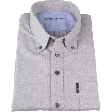 【stanley blacker】【長袖】シャンブレーボタンダウンシャツ/グレー