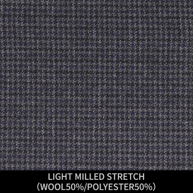【パターンオーダー】【JOHN PEARSE comfort 6釦2掛ダブル】【秋冬】スーツ/LIGHT MILLED STRETCH/グレー×ハウンドトゥース(WOOL50%/POLYESTER50%)