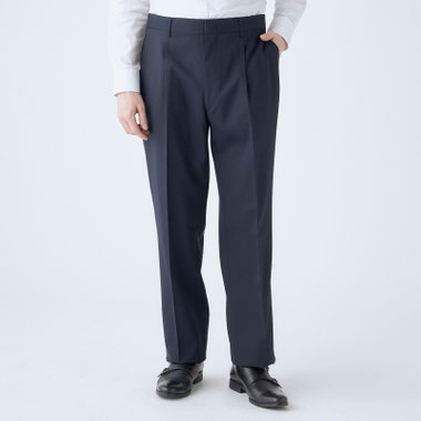 ⭐️新品タグ付き⭐️ウールブレンドパンツ スラックス ネイビー ビジネス スーツ パンツ｜ネイビー系(紺)｜SUIT SELECT | スーツセレクト公式通販