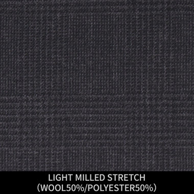 【パターンオーダー】【JOHN PEARSE comfort 6釦2掛ダブル】【秋冬】スーツ/LIGHT MILLED STRETCH/グレー×グレンチェック(WOOL50%/POLYESTER50%)