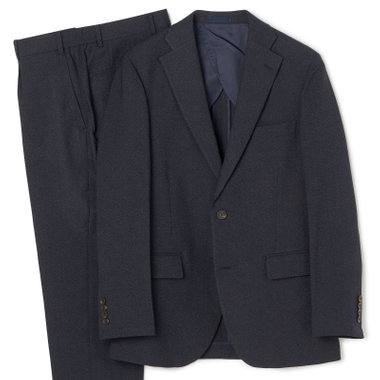 【JOHN PEARSE comfort Navy】【TAKE OUT SUITS】【秋冬】2釦シングルジャケット 0タックパンツ /ネイビー /ビジカジスーツ /ウエストシャーリング ※裾上げ済仕様