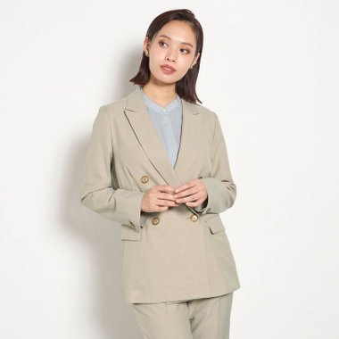 【Diana】【春夏】4釦2掛けダブルジャケット/ベージュ/ウォッシャブル＆ストレッチ
