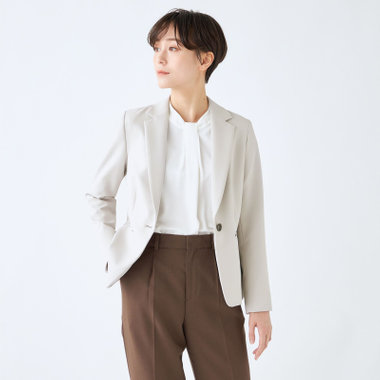 【mirum purple】【年間】1釦テーラードジャケット/グレージュ