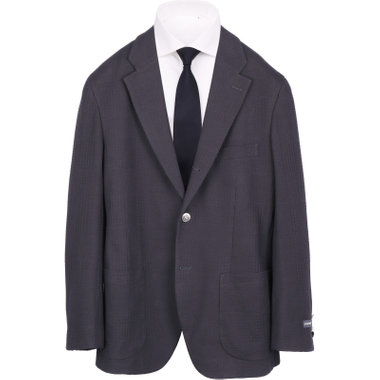 【stanley blacker】【春夏】2釦シングルジャケット/ネイビー×ニット/メタル釦