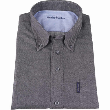 【stanley blacker】【長袖】シャンブレーボタンダウンシャツ/ブラック