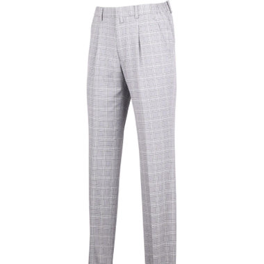 【stanley blacker】【春夏】1タックスラックス/グレー×チェック/シャーリング仕様/ストレッチ