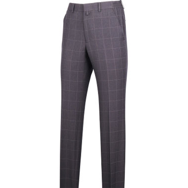 【stanley blacker】【春夏】0タックスラックス/ネイビーグレー×ウィンドペン/シャーリング仕様/ストレッチ