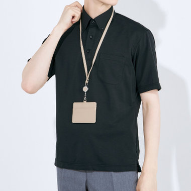 【半袖】【JOHN PEARSt navy】【ノーアイロンE comfor】ボタンダウンビズポロシャツ プルオーバータイプ/ブラック/ULTRA MOVE/ニット素材