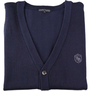 【stanley blacker new york】胸刺繍カーディガン/ネイビー