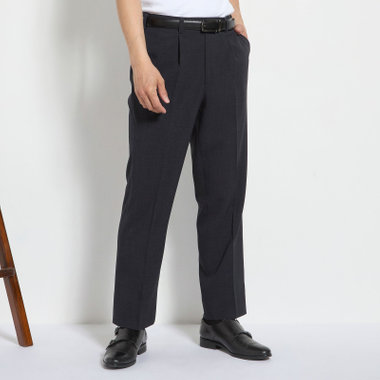 【冷感プリント！氷撃】【JOHN PEARSE White】【春夏】1タックパンツ/ネイビー/ULTRA MOVE/ウエストムーブ仕様/※裾上げ必要