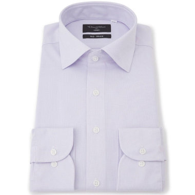 【Donato Vinci Italy Uomo】【ノーアイロン】ワイドカラーワイシャツ/パープル×ドビー/ULTRA MOVE/オイルガード/ニット素材