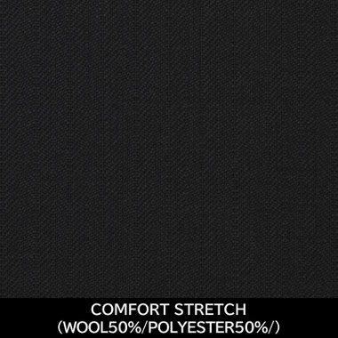 【パターンオーダー】【JOHN PEARSE WHITE 3釦】【秋冬】スーツ/COMFORT STRETCH/ブラック×シャドーストライプ(WOOL50% POLYESTER50%)