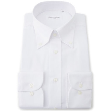 【JOHN PEARSE White】【形態安定】ボタンダウンドレスシャツ/ホワイト×ドビーツイル/Oil guard