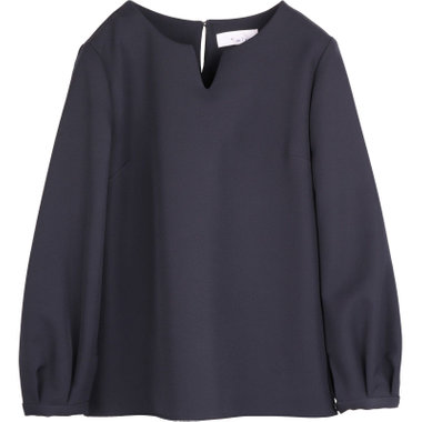 【mirum purple】キーネックブラウス/ネイビー