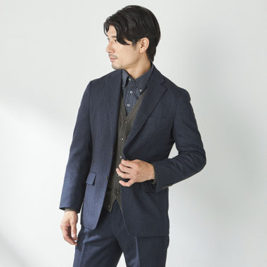  【stanley blacker new york】【秋冬】2釦ジャケット/ミルドヘリンボーン