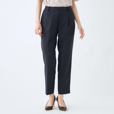 【mirum purple】【年間】タックテーパードパンツ/ネイビー