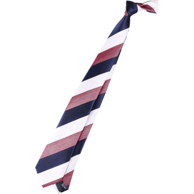 【JOHN PEARSE Black】シルクブレンドストライプネクタイ 7.5cm幅/ネイビー×ワイン×ホワイト