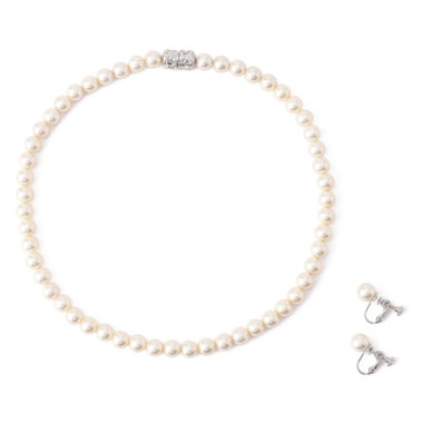 【日本製】淡水貝でつくった純正国産貝パール/ネックレス＆イヤリング/ホワイト系