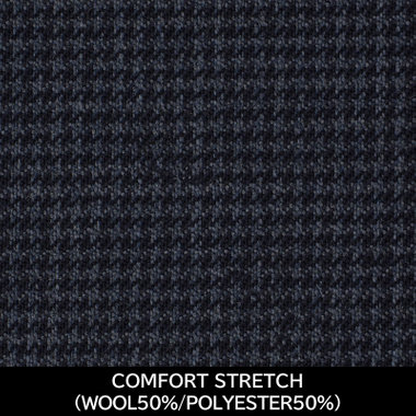 【パターンオーダー】【JOHN PEARSE comfort 2釦】【秋冬】スーツ/COMFORT STRETCH/ネイビー＆グレー×ハウンドトゥース(WOOL50% POLYESTER50%)